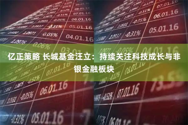 亿正策略 长城基金汪立：持续关注科技成长与非银金融板块